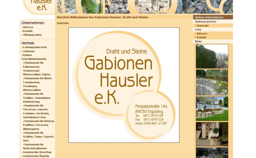 Draht und Steine, Gabionen-Hausler e.K.